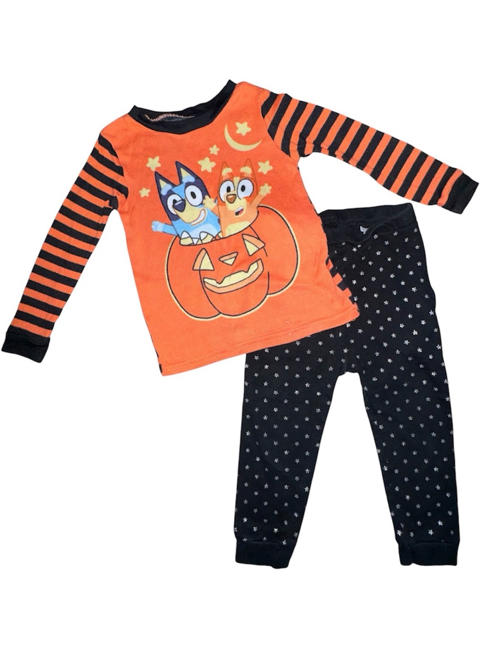 Bluey Halloween Kids Pajama Set - Pumpkin & Characters